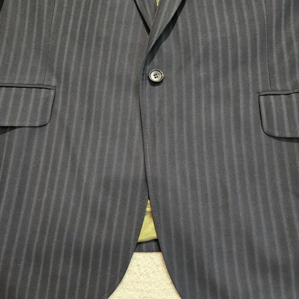 Ted Baker London Single Breasted Black Pinstripe Suit Jacket Men's 47